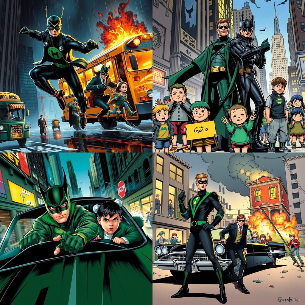 Heroic Rescue of Schoolchildren by the Green Hornet and Kato