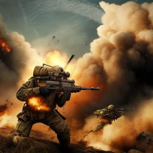 Intense AI Generated Warfare Scene