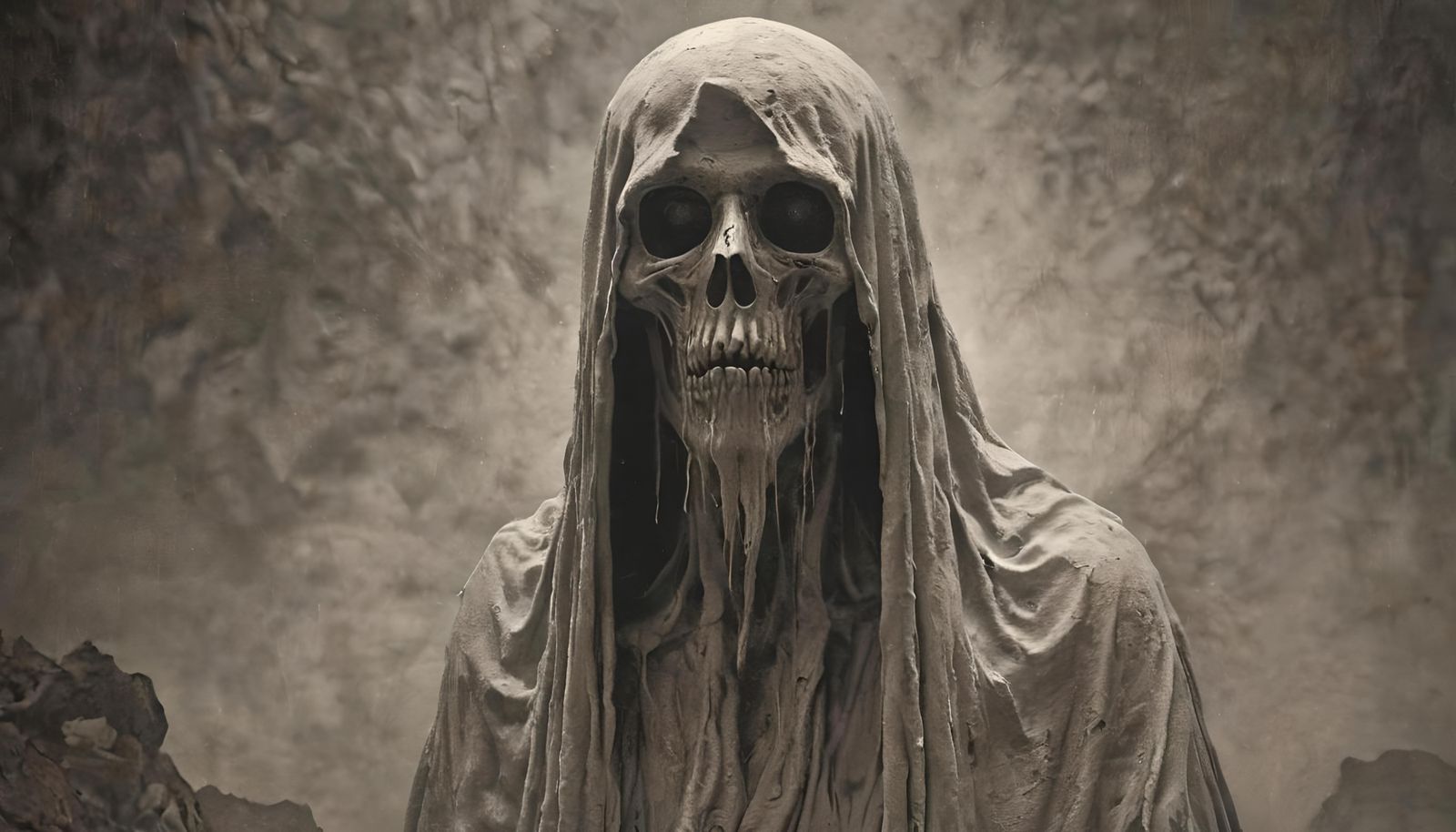 Eerie Ghost Photograph in Beksinski Style