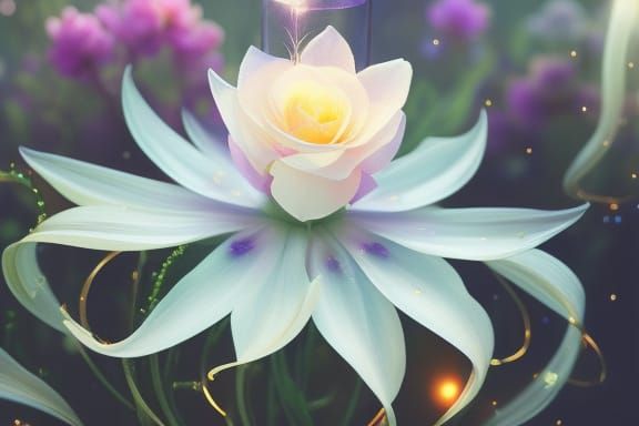 Glowing Magical Flowers in Hyperrealistic Concept Art