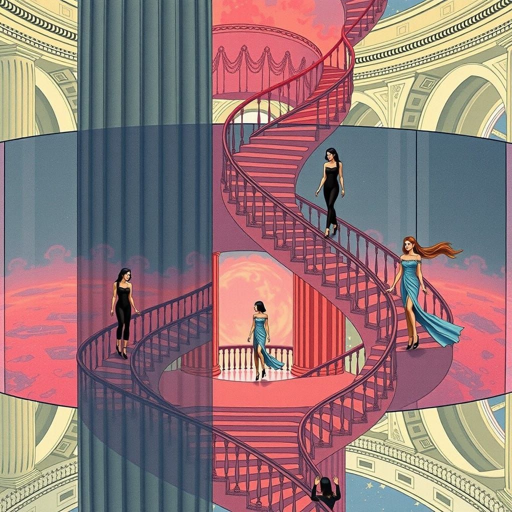 Surreal Escher-Inspired Metropolis Unfolds in Hyperspeed