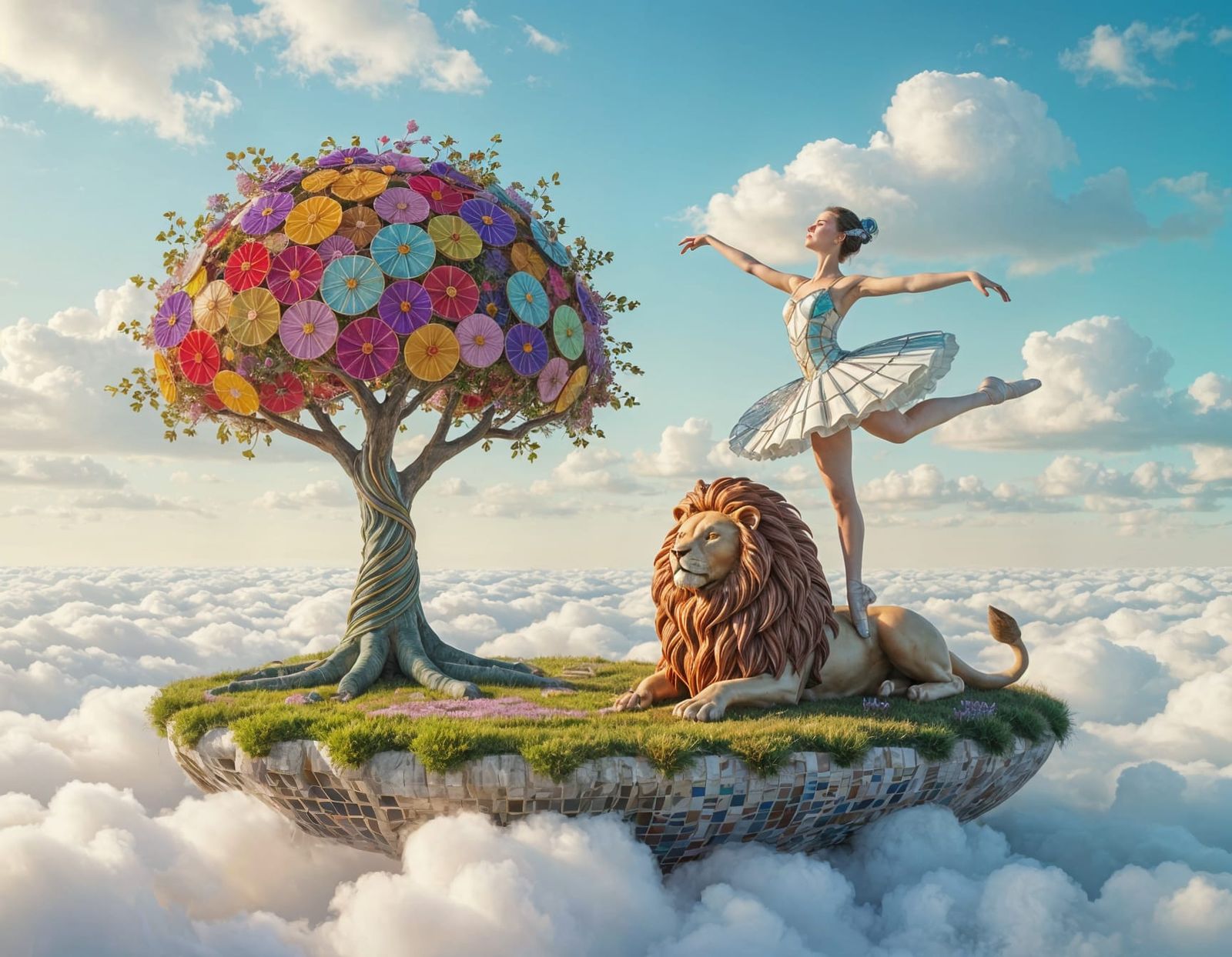 Surreal Sculpture Garden Above the Clouds