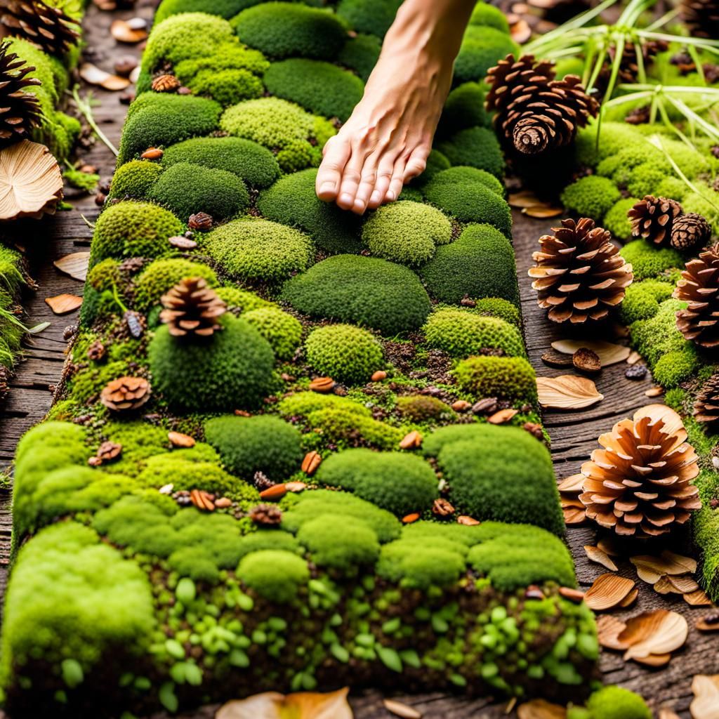 Feet on Sensorial Forest Path with Varied Textures