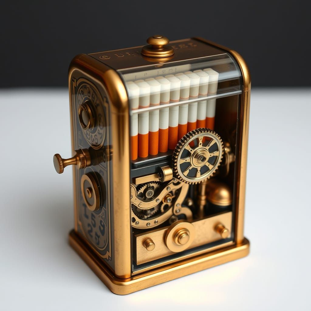 Intricate Cigarette Machine Mechanical Details