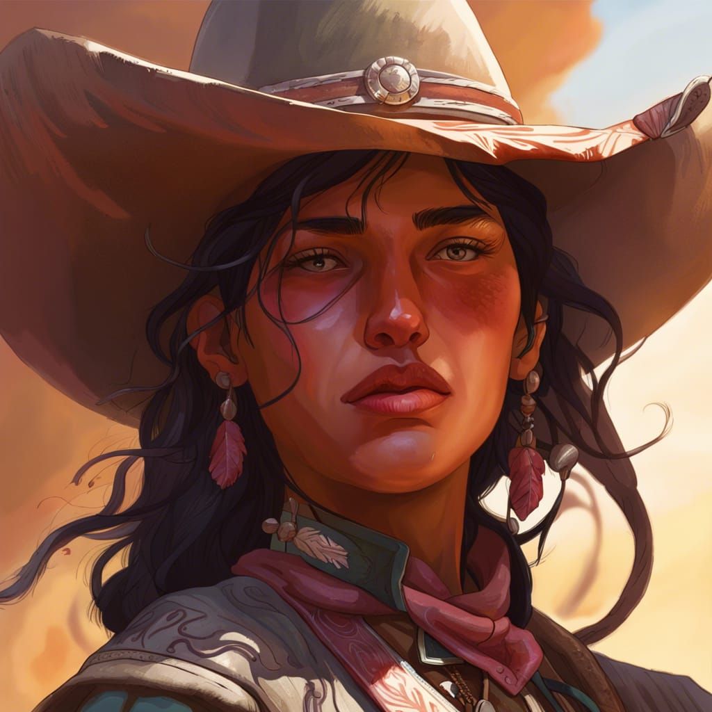 Vaquero Portrait in Weird West Art Style