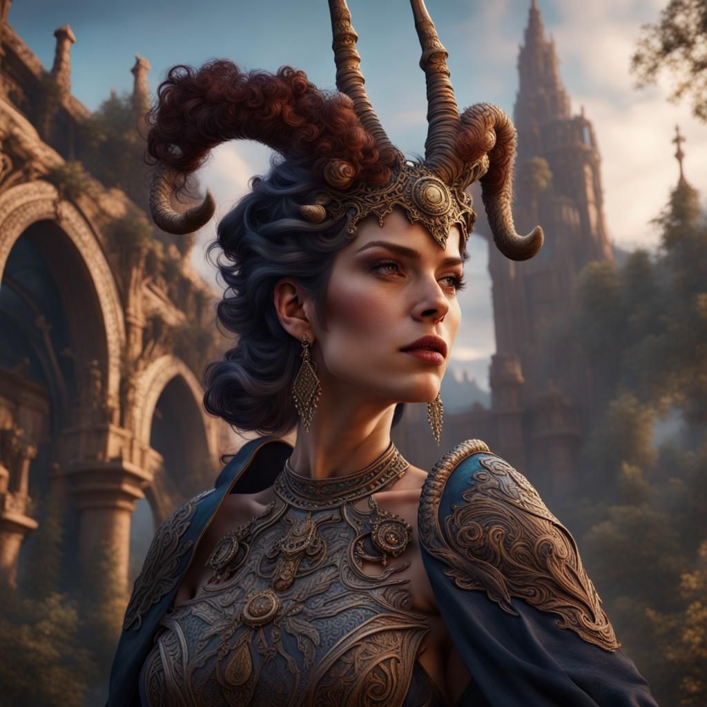 Woman with Goat Legs: Fantasy Concept Art