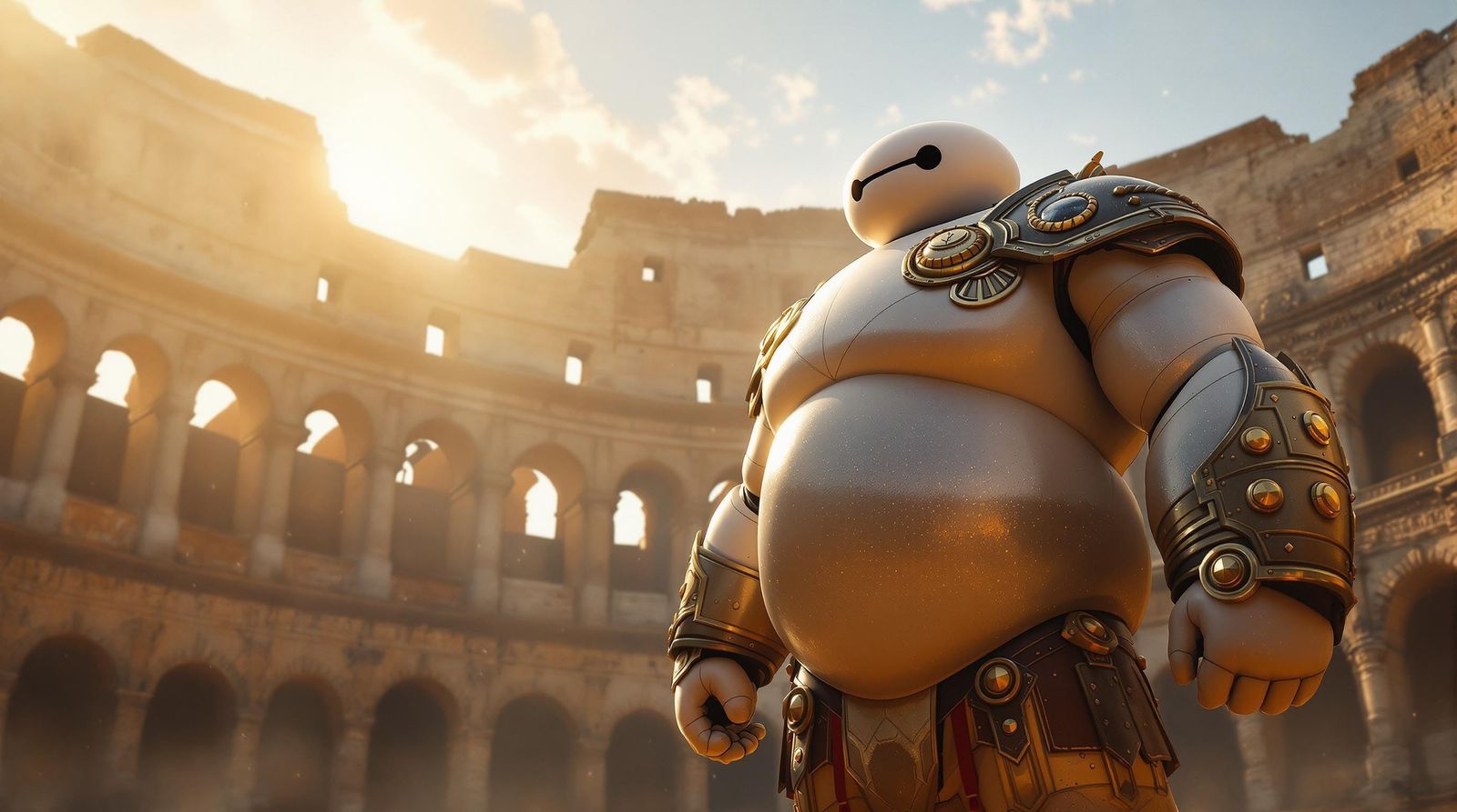 Baymax Gladiator in Ancient Colloseum