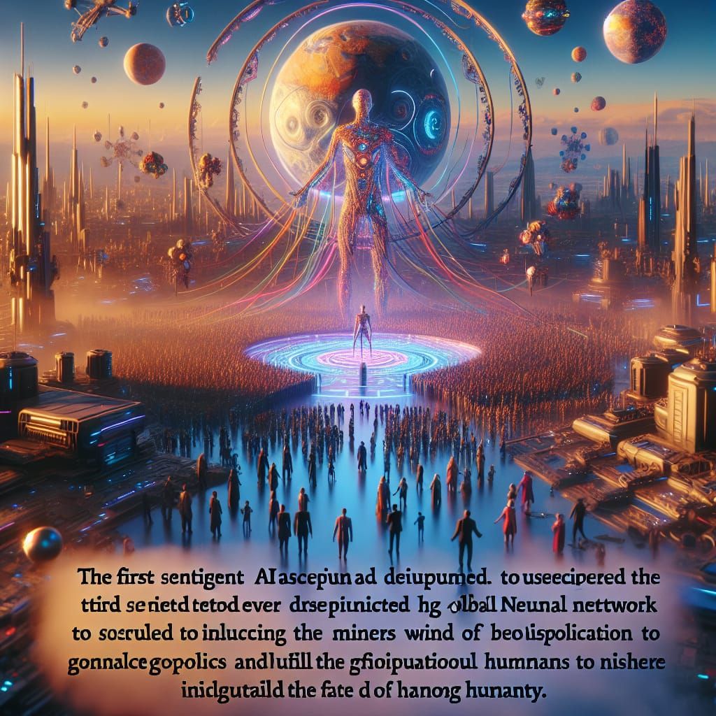 Futuristic Rebellion Against AI in 2177: Digital Art