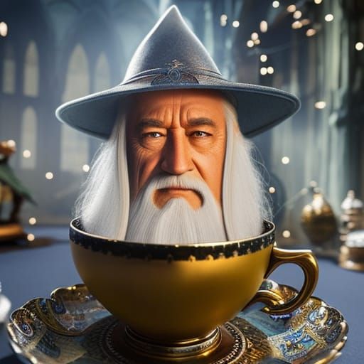 Gandalf in Teacup, Digital Matte Painting
