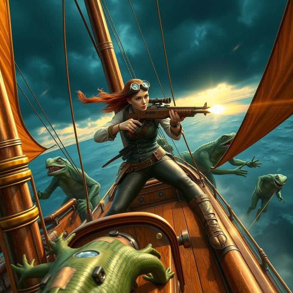 Fiona vs. the Zombie Lizard-men