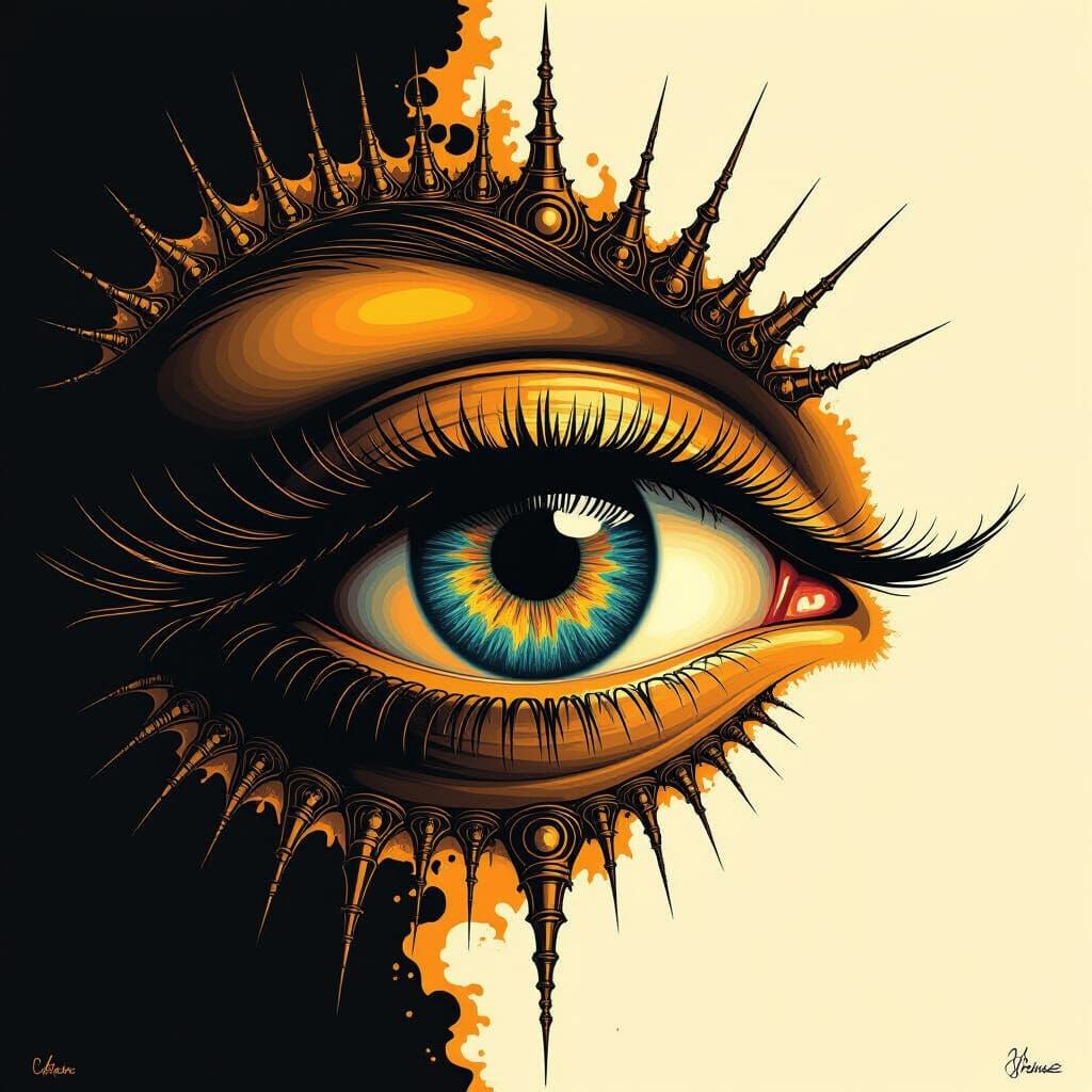 Golden Eye of Isis in Surreal Style