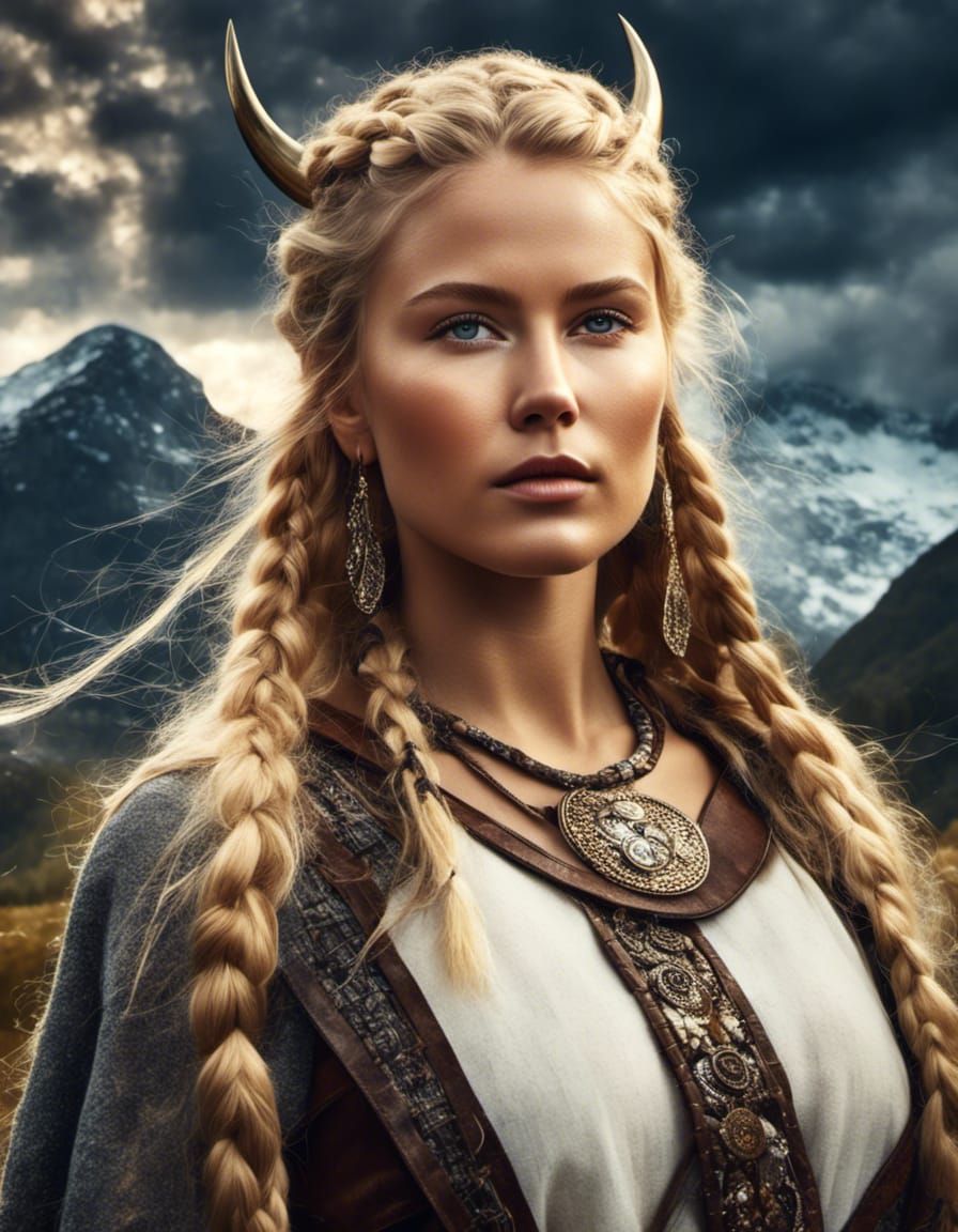 Beautiful Photo-Realistic Viking Woman in HD Fantasy Style
