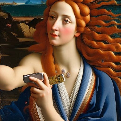 Venus Takes a Selfie: Digital Art in Botticelli Style