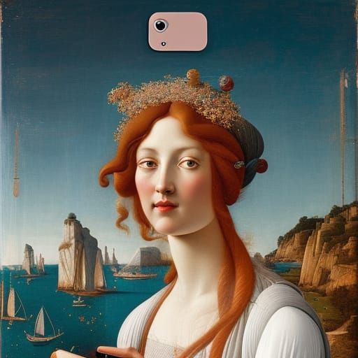 Venus Taking a Selfie in Digital Portrait