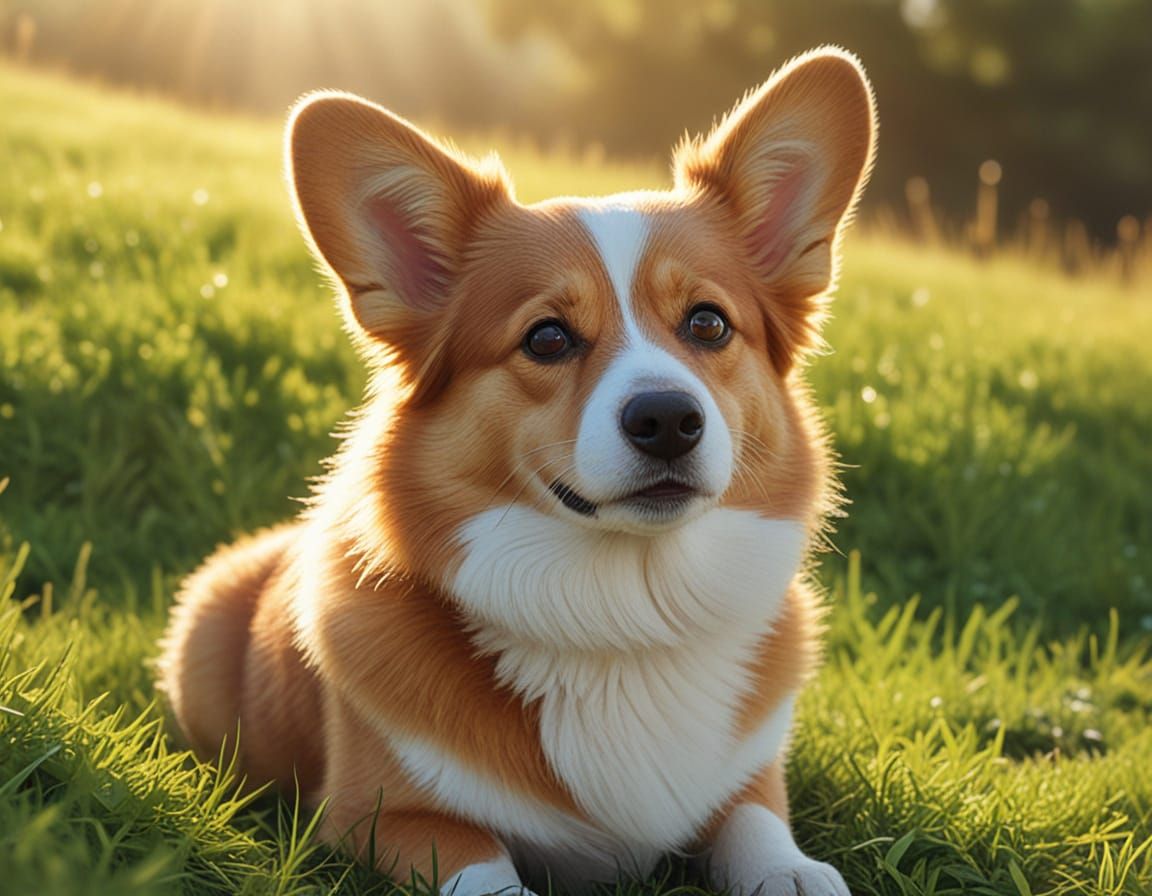 Pembroke Welsh Corgi in Whimsical Digital Painting