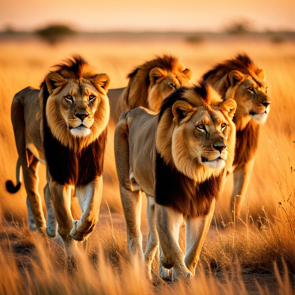 Lions in Savannah: Wildlife Photography in Golden Light