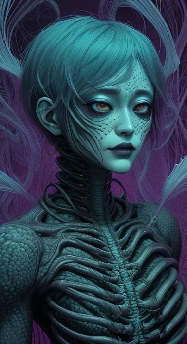 Distressed Whangdoodle Teras in Neo-Surrealist Horror Portra...