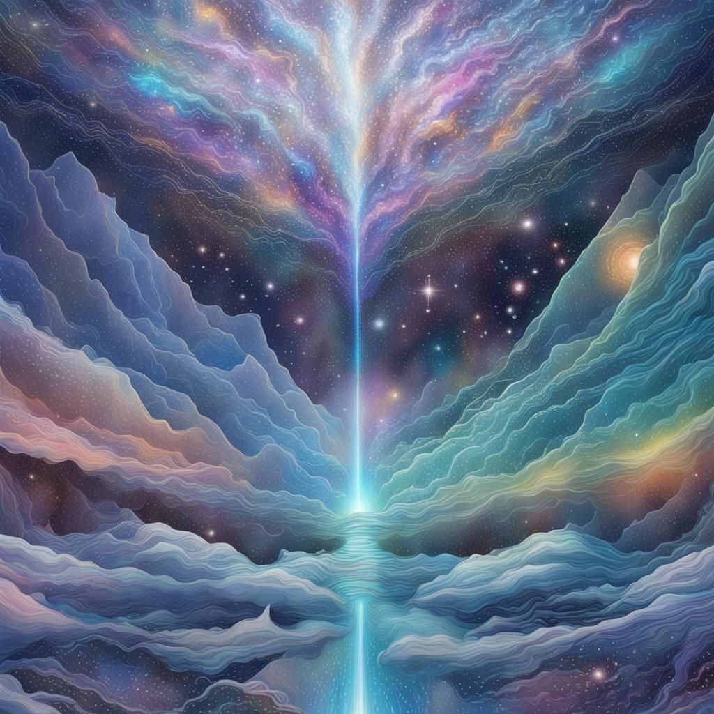 Holographic Aurora Borealis Cosmic Illustration