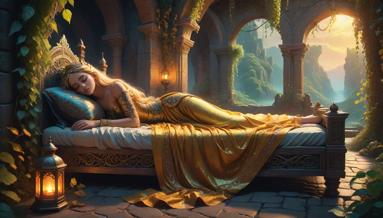 Fantasy Princess in Ancient, Mystical Setting