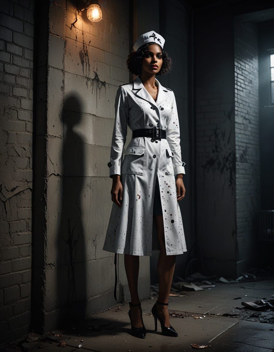 Art Deco Nurse Costume Splattered with Gore