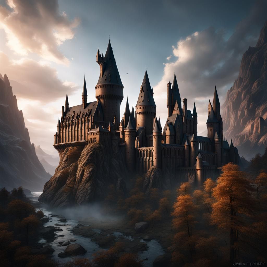 Abandoned Hogwarts: Detailed Matte Painting in 8k