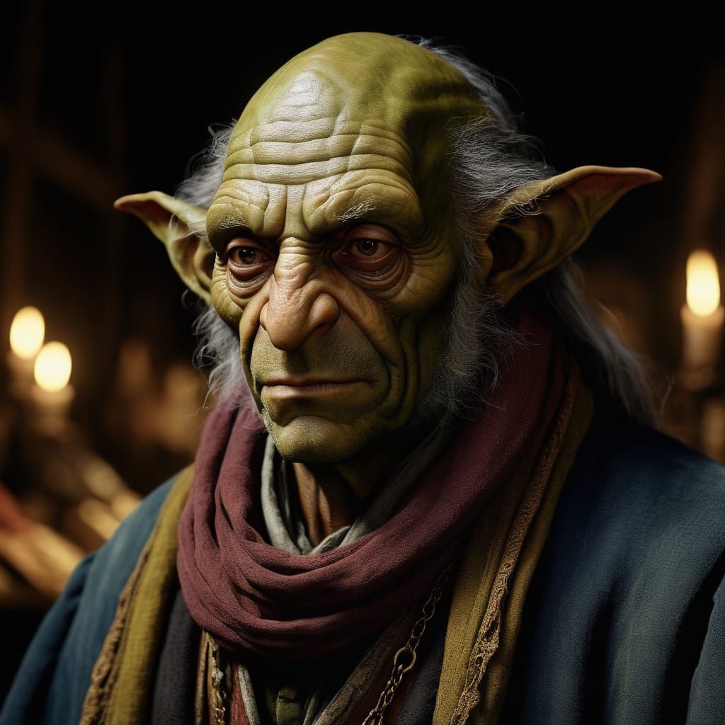 Gustave Doré-Inspired Goblin Merchant in Mystical Marketplac...