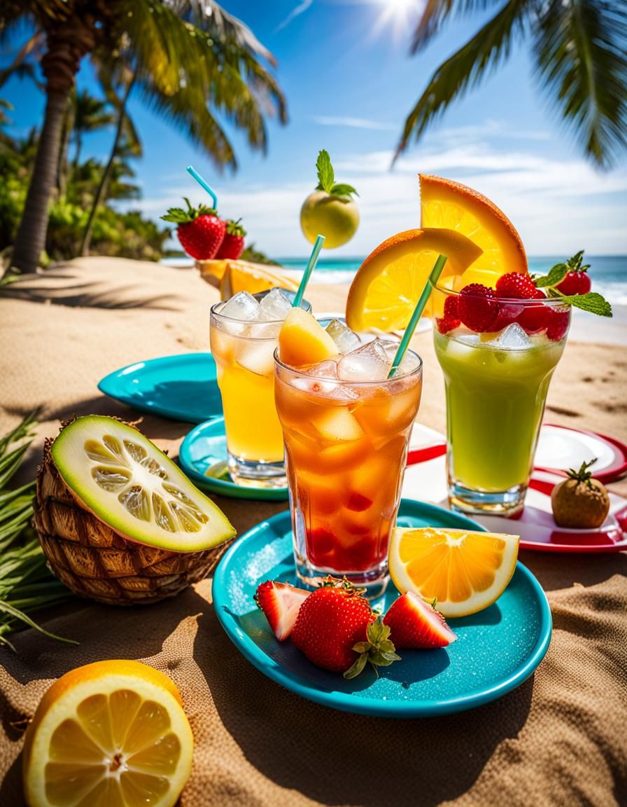 Tropical Beach Picnic Macro Photography