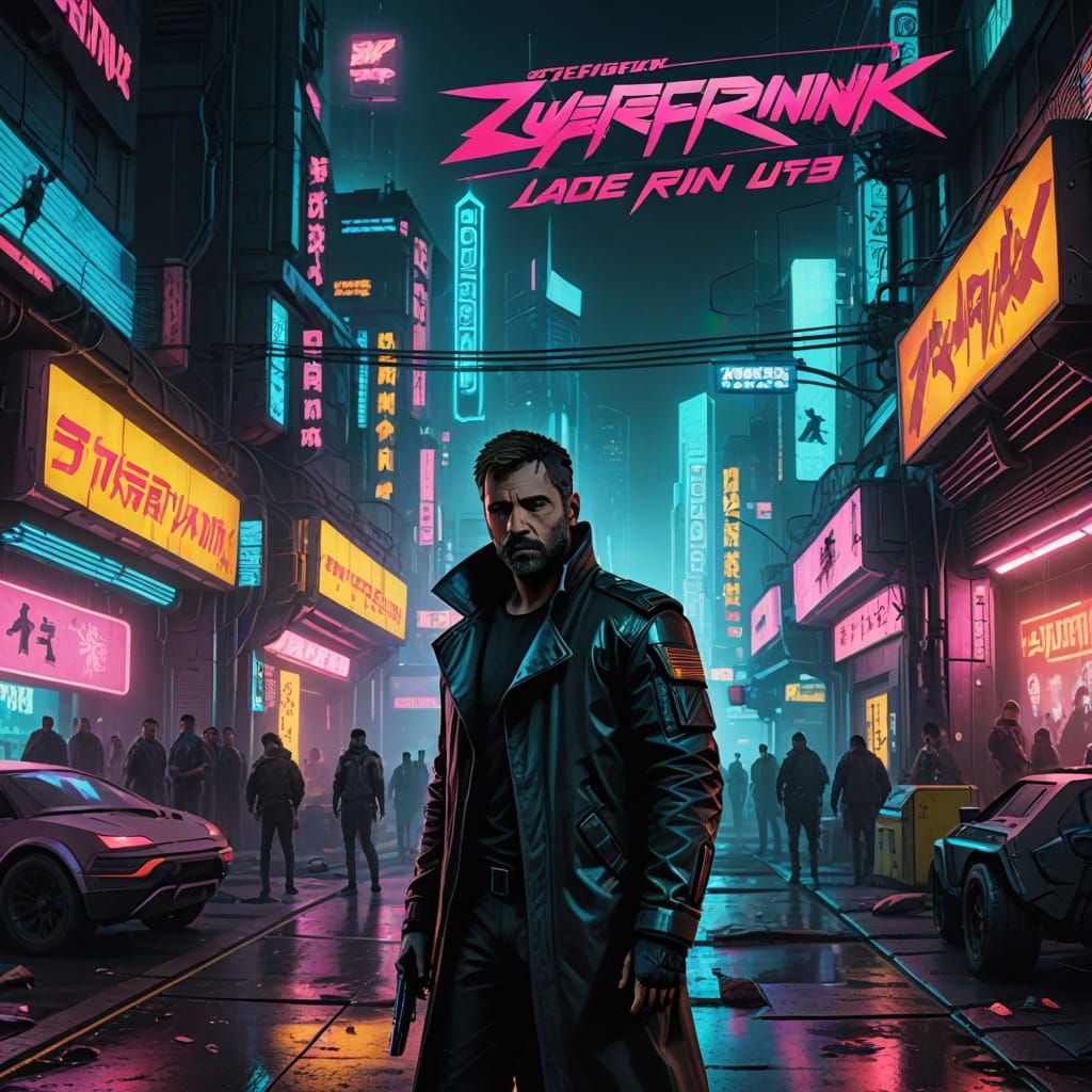 Cyberpunk Cityscape with Neon Lights