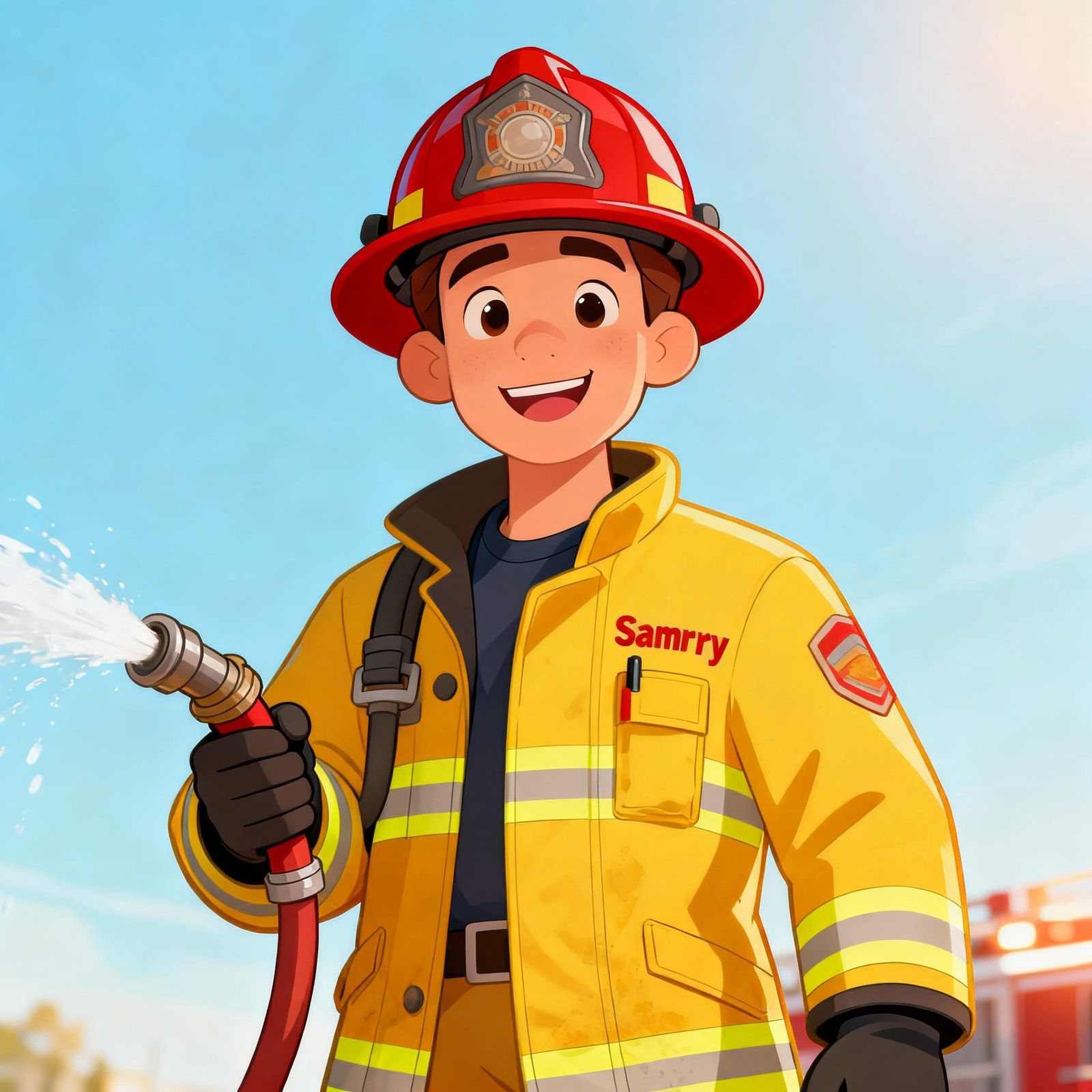Sammy the Fireman Responds to Emergency