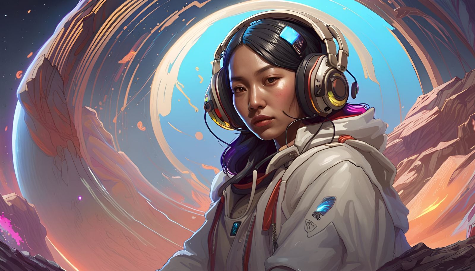 South Korean DJ Portrait on Alien Planet