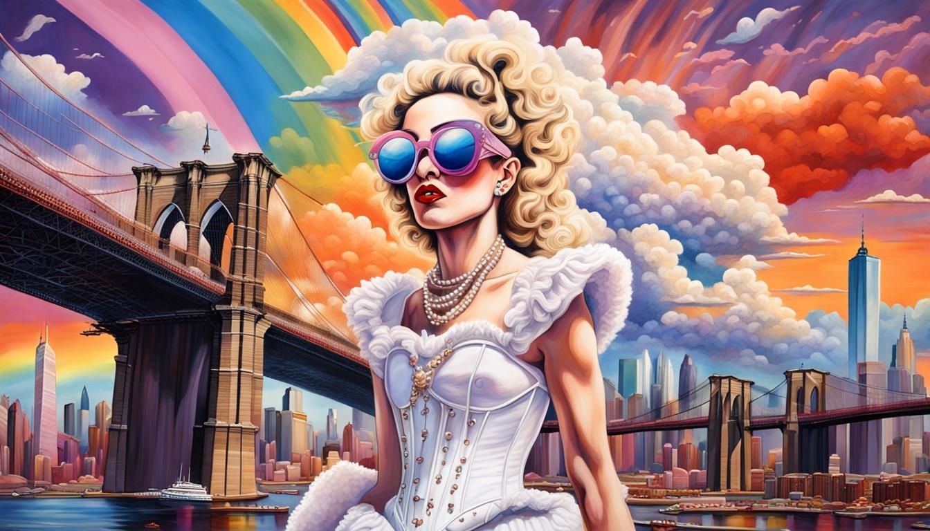 Surreal Rainbow Sunset Portrait in Salvador Dali Style