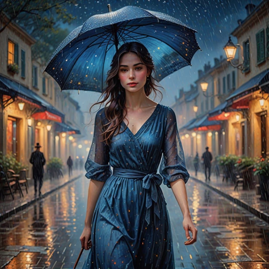 Starry Night Elegance in Soft Brushstrokes