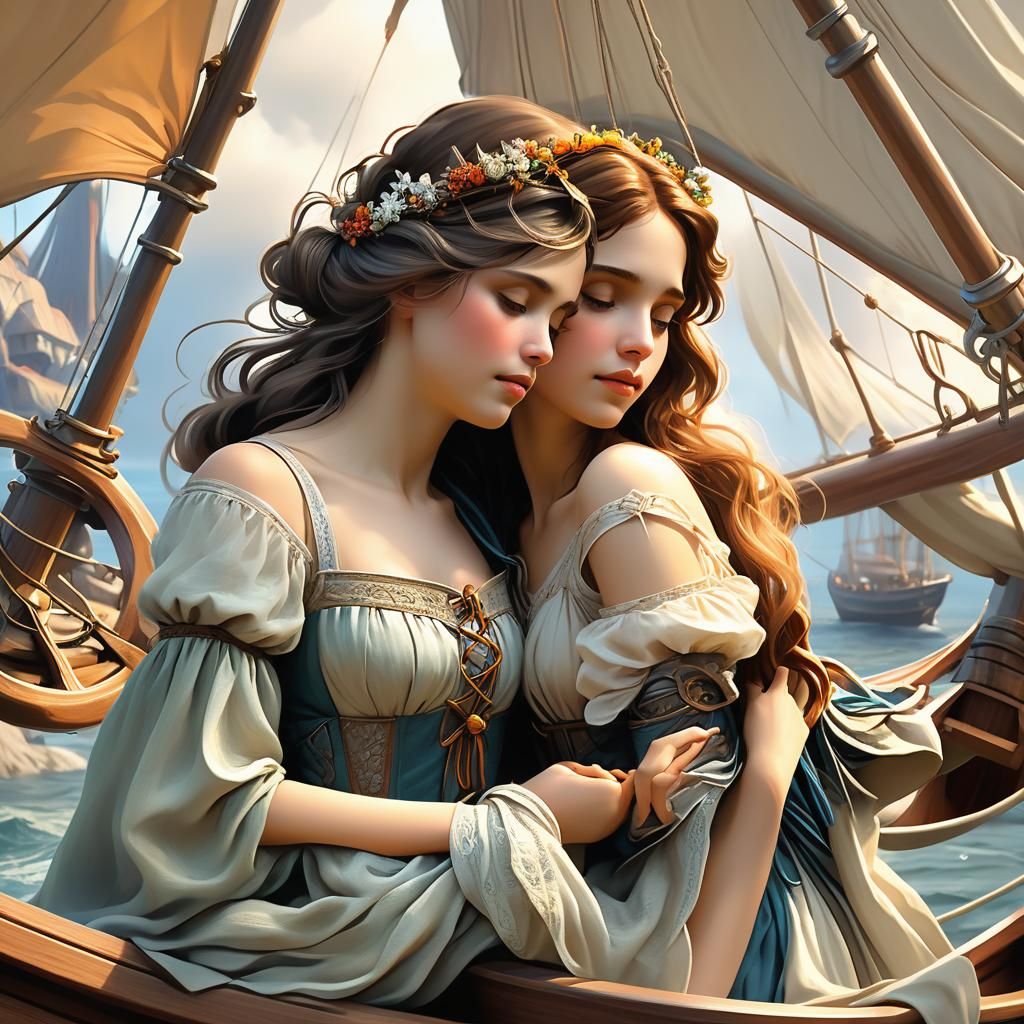 Dark Fantasy Seascape in 3D with Volumetric Lighting