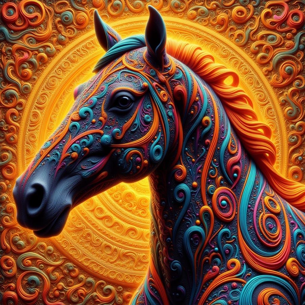 Majestic Arabian Horse in Golden Splendor