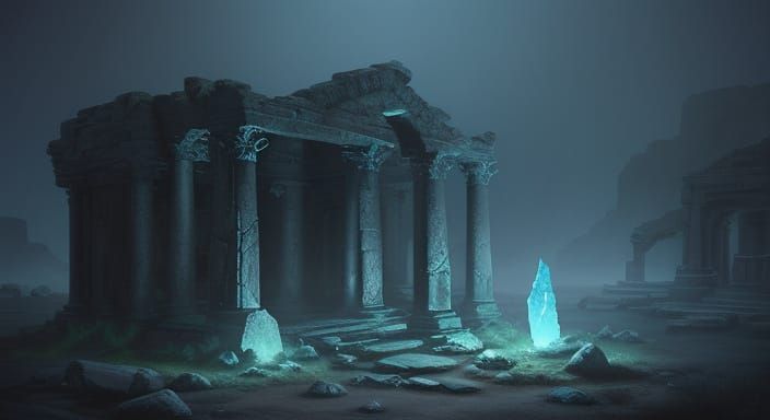 Mysterious Glowing Stone in Ancient Ruins
