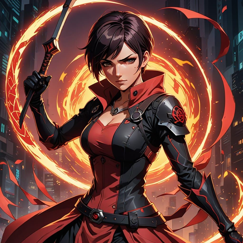 An attempt to make a picture of Ruby Rose from rwby.