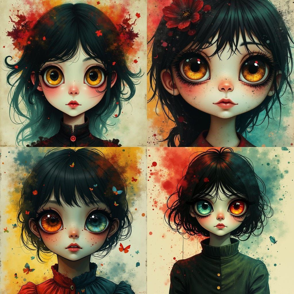 Hyper Cute Lady Portrait in Pop Surrealism Style