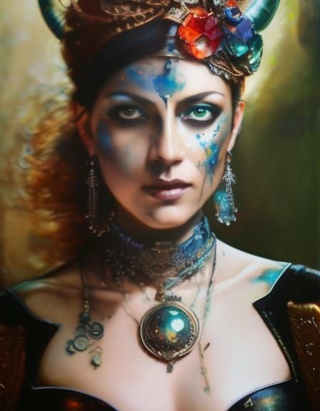 Victorian Gypsy Tarot Card with Obsidian Foil