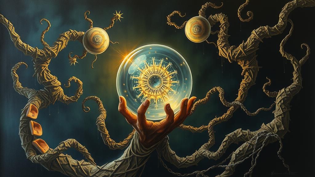 Eerie Crystal Ball in Surrealist Style