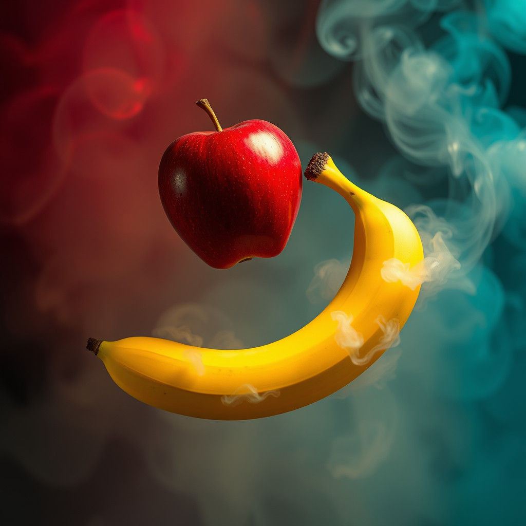 Surreal Fruit Dreamscape in Vibrant Colors