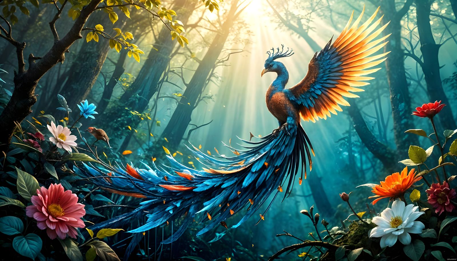 Enchanted Forest Bird: A Realistic Fantasy Art Piece