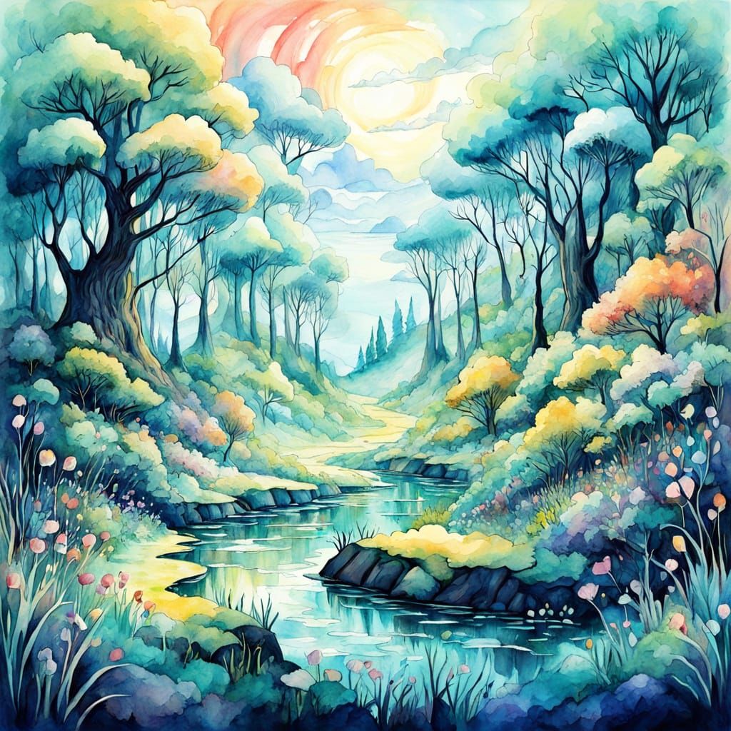 Fantasy World of Whimsical Checkered Fabric