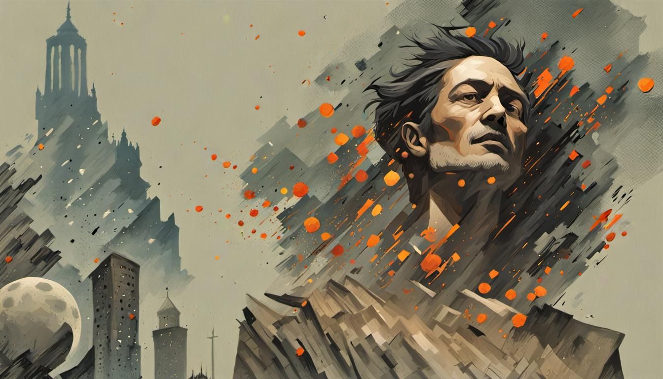 Mystic Dimension Gate with Angel in Fantasy Landscape