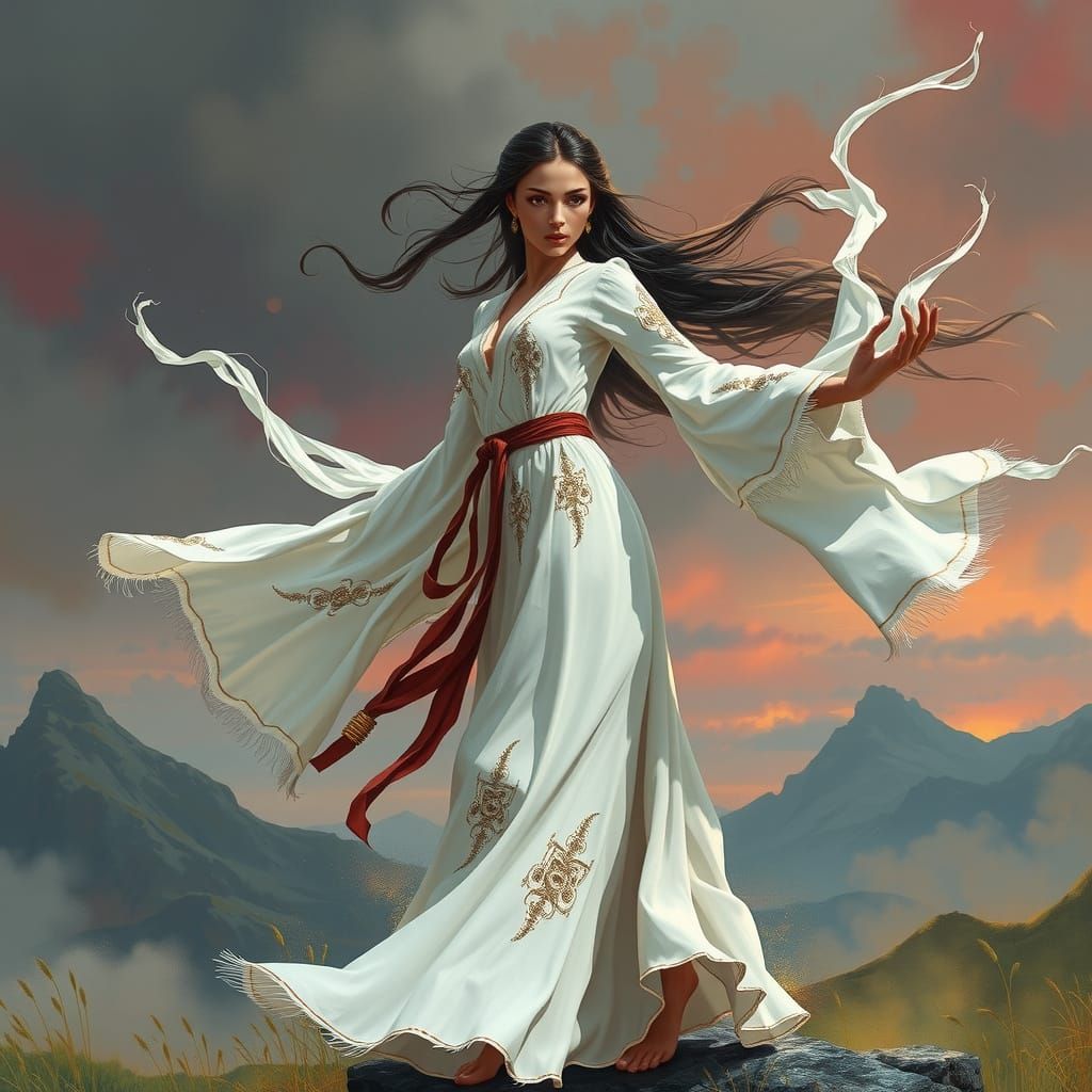 Mythpunk Daughter of the Wind in Ancient Sith-Inspired Embro...
