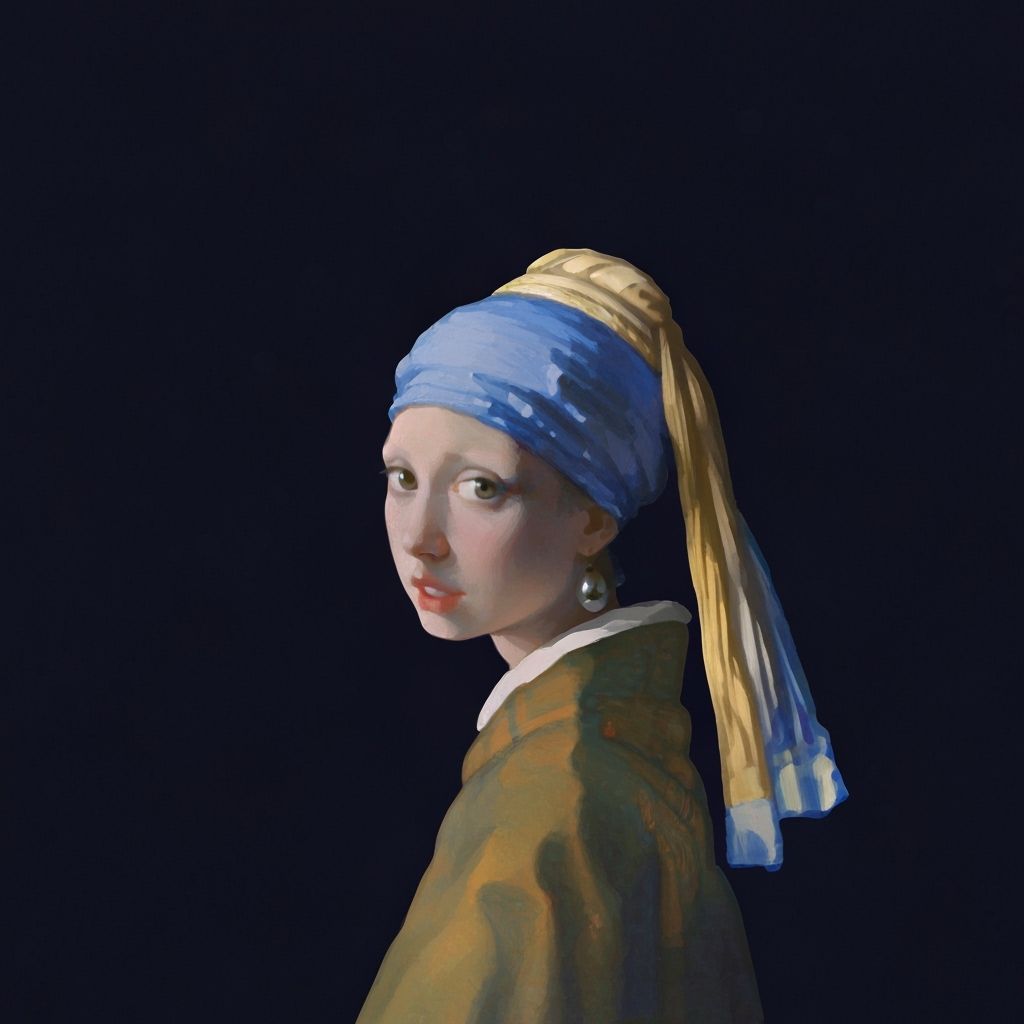 Girl with Pearl Earring in Anime Style