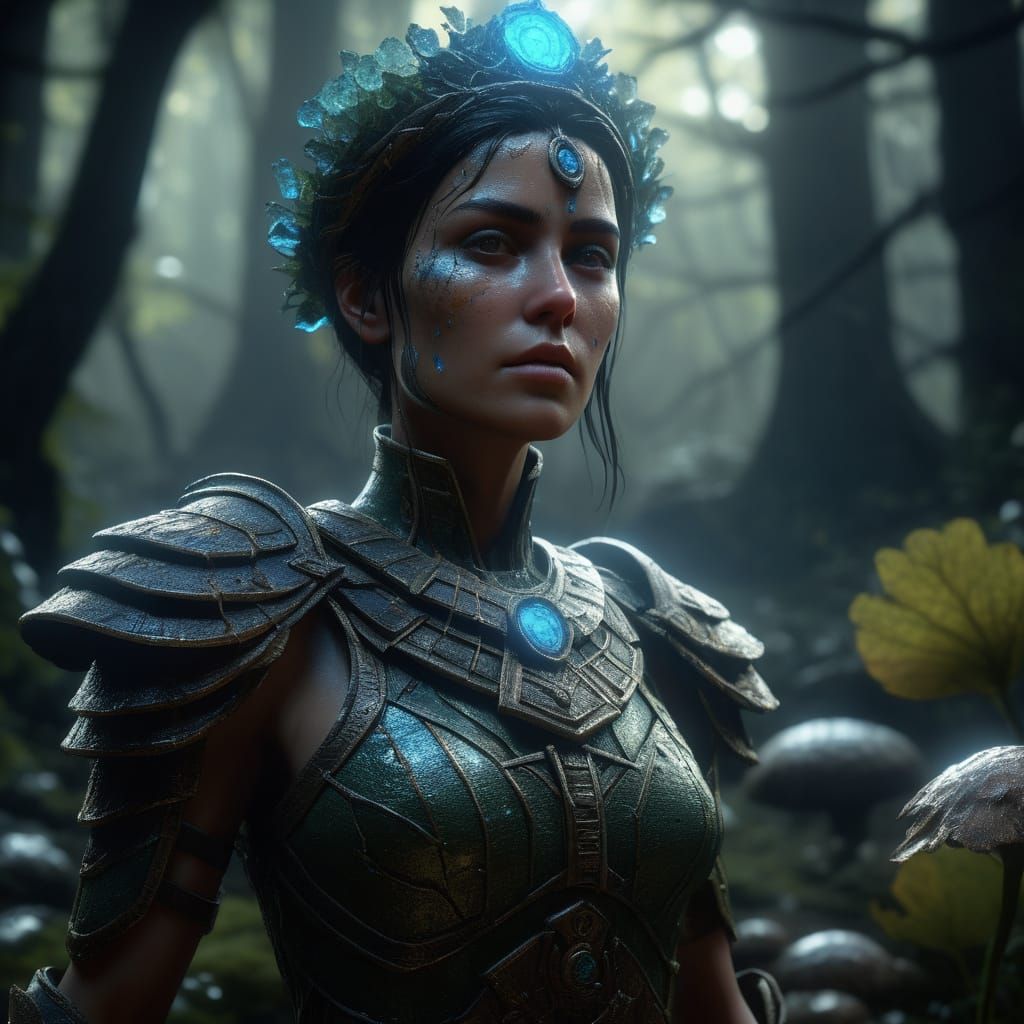 Ethereal Rosen Maiden in a Haunting Lush Forest