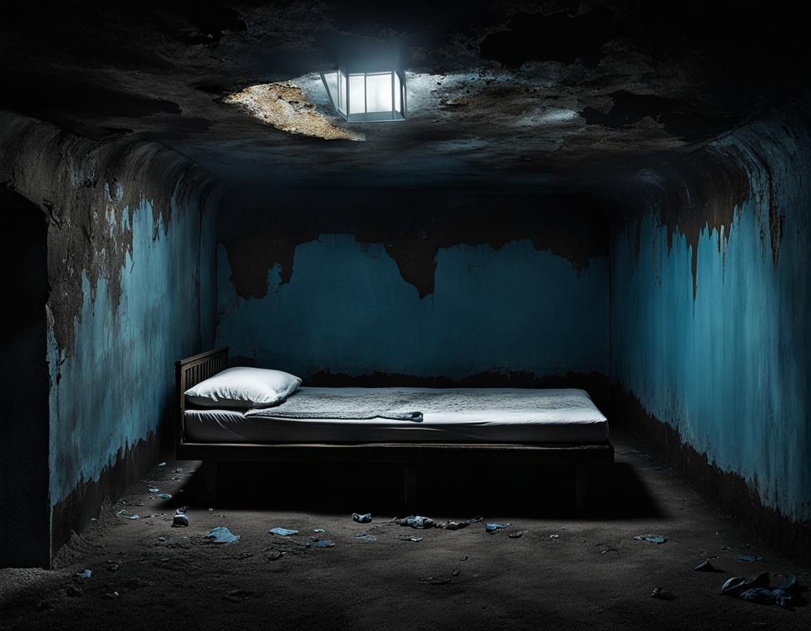 Dark Surrealist Basement in Style of Salvador Dali