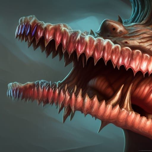 Detailed Teeth Matte Painting in Deep Color