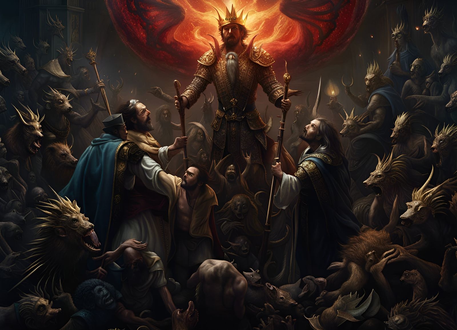 Dark Age Horror Scene Inspired by Bosch