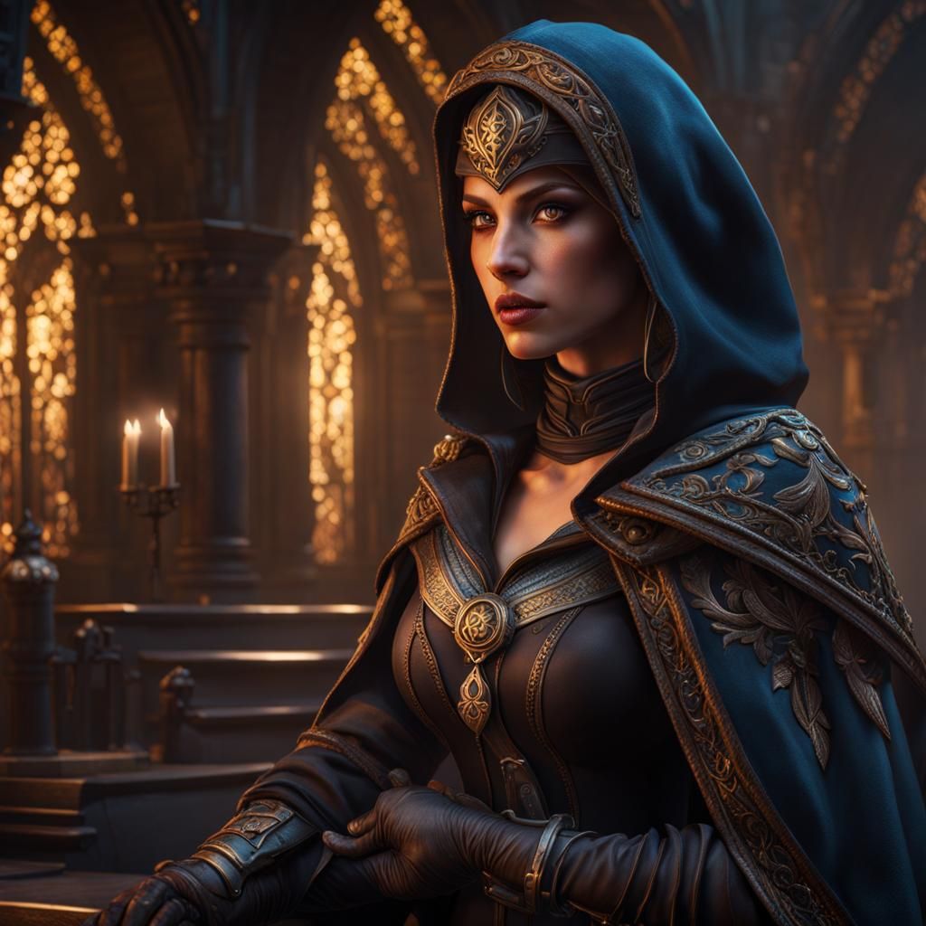 Renaissance Fantasy Thief in Detailed Matte Painting